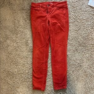 LOFT Vibrant Red Super Skinny Corduroy Pants